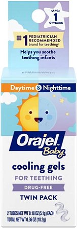Orajel Baby Diurno e Noturno para Dentição 2 tubos - 10.2g