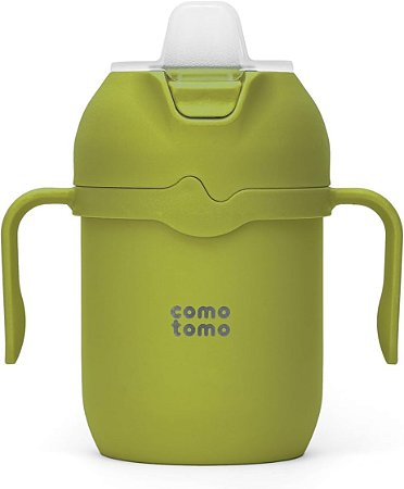 Comotomo Copo Térmico 240ml com Bico de Silicone e Canudo - Verde