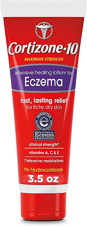 Loção Cortizone 10 Eczema  Maximum Strength Intensive Healing, 1% Hydrocortisone, 100g