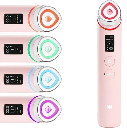 Booster Facial Coreano Medicube Age-R Booster Pro - Massageador de Beleza 6 em 1 - Rosa