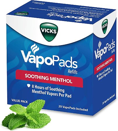 Vicks VapoPads Original Mentol Scent 20 unidades - para umidificadores e vaporizadores