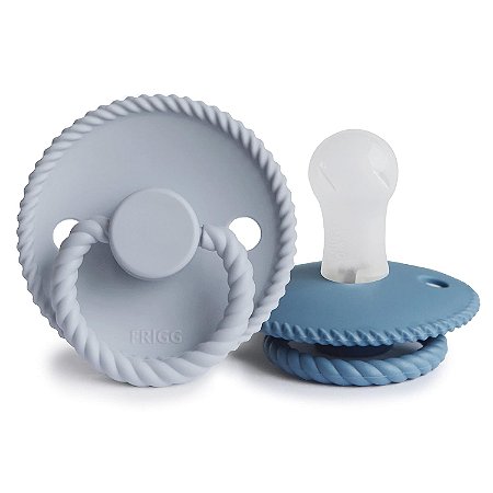 Chupeta FRIGG Rope SilkySoft - 0-6 Meses - Ocean View/Powder Blue 2 unidades BPA Free