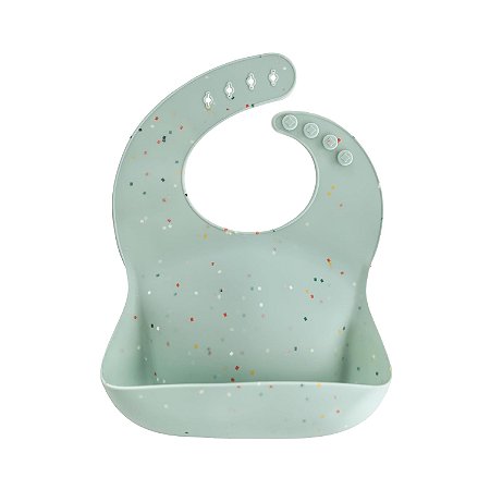 Babador de Bebê Mushie Silicone - Cambridge Blue Confetti