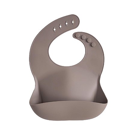 Babador de Bebê Mushie Silicone - Dove Gray