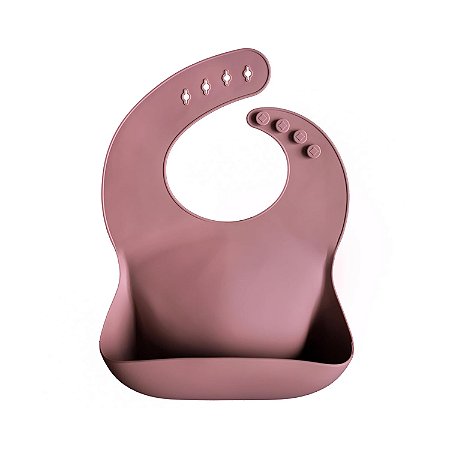 Babador de Bebê Mushie Silicone - Dusty Rose