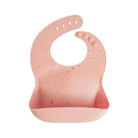 Babador de Bebê Mushie Silicone - Powder Pink Confetti