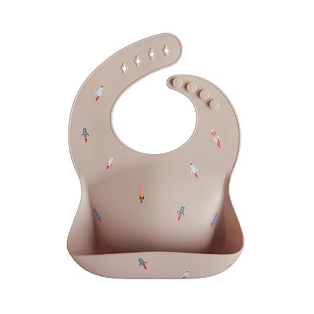 Babador de Bebê Mushie Silicone - Rocket Ship