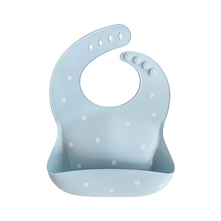 Babador de Bebê Mushie Silicone - White Daisy