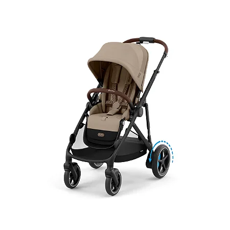Carrinho de Bebê CYBEX e-Gazelle S com assistência eletrônica Bege Amêndoa-Black