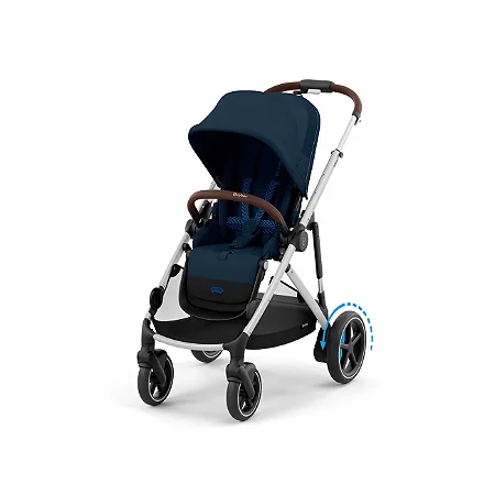Carrinho de Bebê CYBEX e-Gazelle S com assistência eletrônica Ocean Blue, Silver