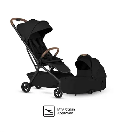 Conjunto Carrinho de Bebê Silver Cross Nia + Moisés Nia Dobrável - Preto Ônix