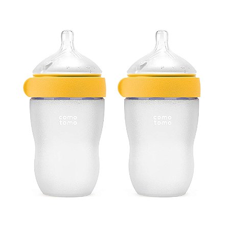 Mamadeira Comotomo Ger. 2 250ml Amarela +3 meses (Pacote com 2)