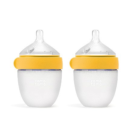 Mamadeira Comotomo Ger. 2 150ml Amarela 0-3 meses (Pacote com 2)