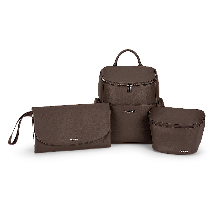 Bolsa Nuna Essential Bag Mochila Cacau Nobre com Acessórios - Trocador e Necessaire