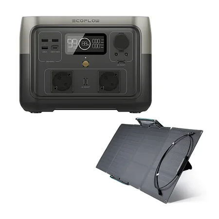 EcoFlow RIVER 2 Max + Painel Solar 60W – Energia Portátil e Sustentável