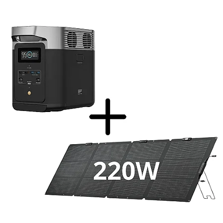 KIT - EcoFlow Delta 2 + Painel Solar 220W – Geração de Energia Sustentável e Portátil