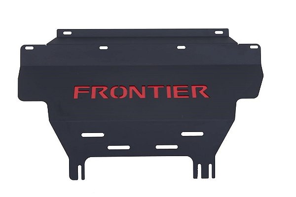 Protetor de Cárter Nissan Frontier (2008 a 2016) – Aço Carbono Reforçado | Acabamento Preto/Vermelho