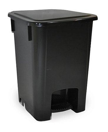 Coletor de Resíduos Preto 15L com Pedal - Bralimpia