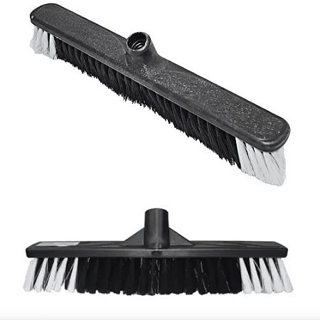 Vassoura Tipo Gari Pelo Sintético Com Cabo Madeira - Sanches