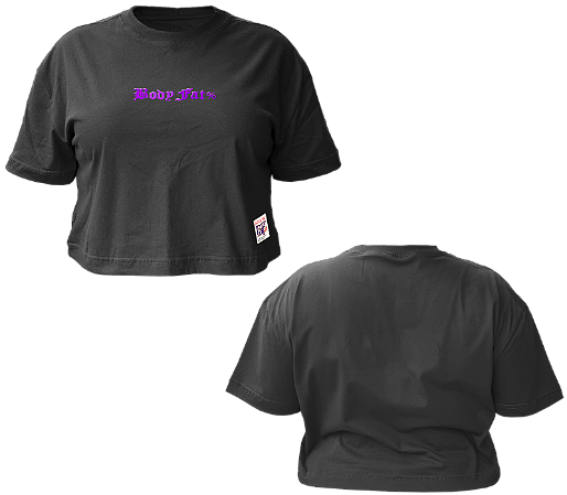 Cropped Oversized Aplique Roxo Espelhado