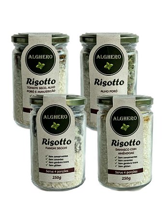 Kit com 4 Sabores de Risottos