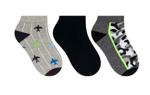 KIT 3 PARES MEIA SAPATILHA MENINO SELENE - MESCLA/PRETO/CHUMBO - 2305