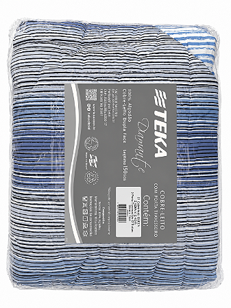 Cobre-Leito QUEEN TEKA Diamante Dupla Face 150 Fios com Porta-Travesseiros