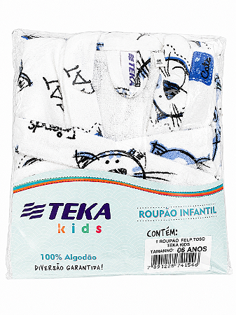 Roupão Infantil TEKA Kids 100% Algodão – Tamanho 6 Anos