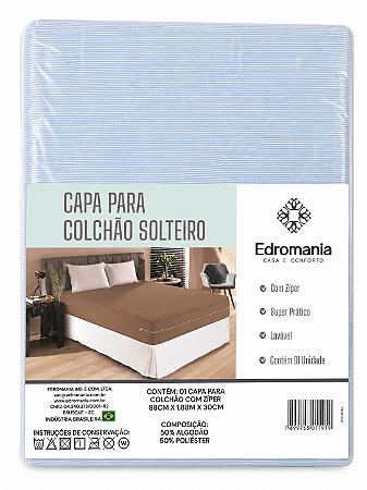 Capa para Colchão Solteiro com Zíper Edromania