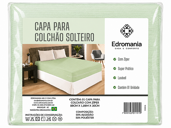 Capa para Colchão Solteiro com Zíper Edromania