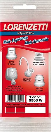 RESISTENCIA MAXI DUCHA 127V 5500W LORENZETTI