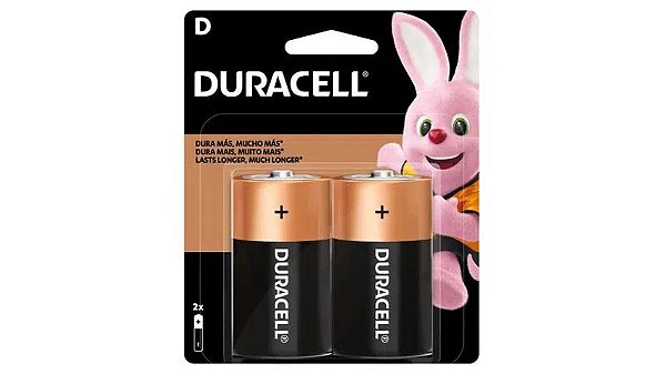 PILHA GRANDE D C/2 UNIDADES DURACELL
