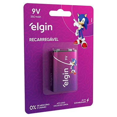 BATERIA 9 VOLTS RECARREGAVEL ELGIN