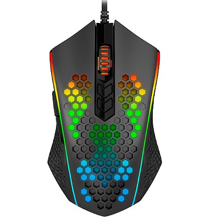Redragon - Mouse Gamer Memeanlion Honeycomb RGB 12400 Dpi 7 Botões USB Preto (M809-K)