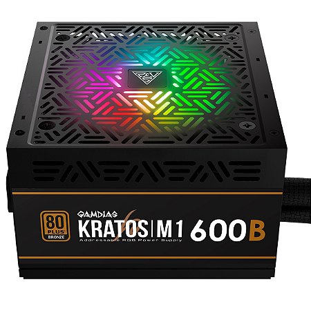 Gamdias - Fonte Gamer Kratos M1 600 Watts A-RGB 80 Plus Bronze (M1-600B L.A)