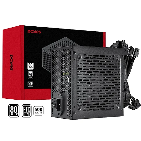 PcYes - Fonte Gamer SHOCKER 500W 80 Plus White (PF500SHW)