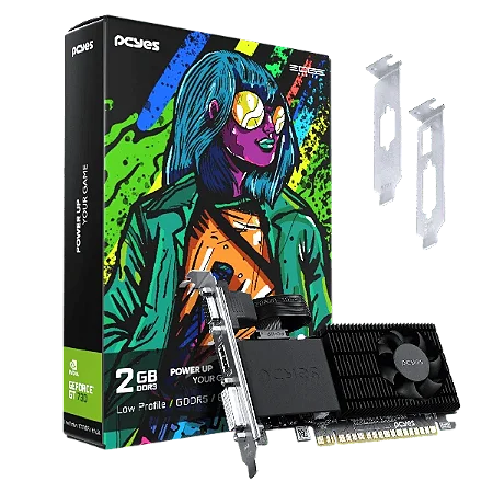Placa de Vídeo Nvidia GeForce GT730 2Gb DDR5 64 Bits Edge Low Profile - PVGT730GB2PE