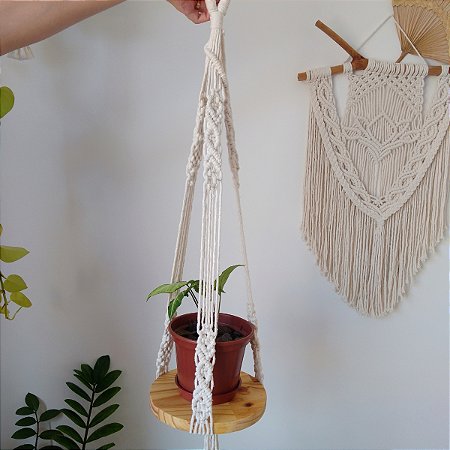 Suporte de planta + madeira