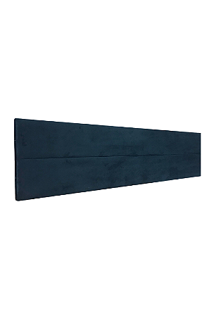 Cabeceira Estofada Casal 2 Blocos Não é Segredo Suede Liso Azul Marinho 140x60