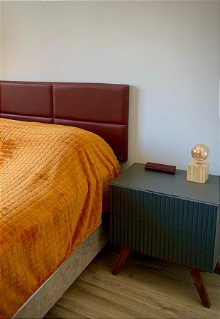 Cabeceira Estofada Casal 4 Blocos Não é Segredo Courvin Bordô 140x60