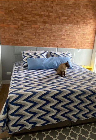 Cabeceira Estofada King 6 Blocos Não é Segredo Linho Cinza Clarinho 195x60