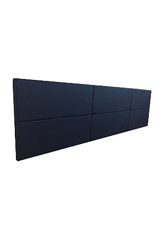 Cabeceira Estofada King 6 Blocos Não é Segredo Veludo Azul Marinho 195x60