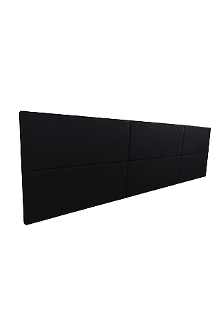 Cabeceira Estofada King 6 Blocos Não é Segredo Suede Liso Preto 195x60