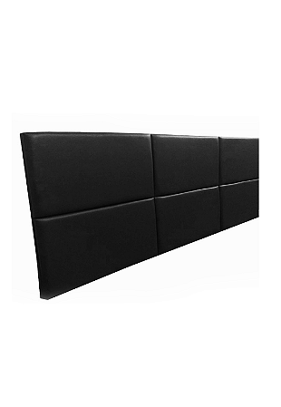 Cabeceira Estofada Casal 6 Blocos Não é Segredo Courvin Preto 140x60