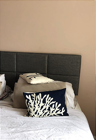 Cabeceira Estofada King 8 Blocos Não é Segredo Linho Cinza Vazado 195x60
