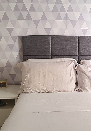 Cabeceira Estofada Queen 8 Blocos Não é Segredo Veludo Austin Cinza 160x60