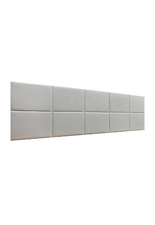 Cabeceira Estofada Queen 10 Blocos Não é Segredo Courvin Branco 160x60