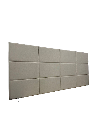 Cabeceira Estofada King 12 Blocos Não é Segredo Linho Palha 195x90