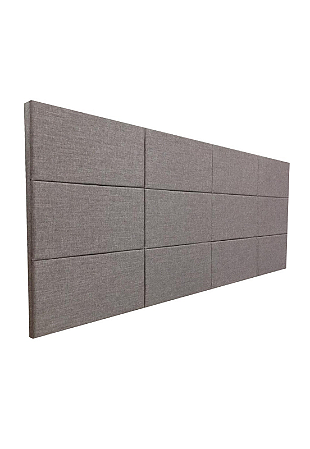 Cabeceira Estofada Casal 12 Blocos Não é Segredo Veludo Austin Marrom 140x90