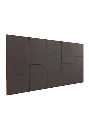 Cabeceira Estofada Queen 13 Blocos Não é Segredo Suede Amassado Marrom Escuro 160x60